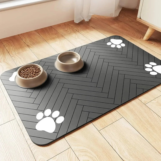 Alfombrilla de Alimentación para Mascotas | Antideslizante & Absorbente