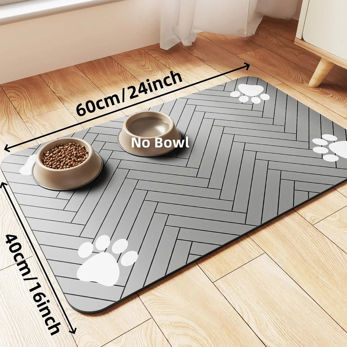 Alfombrilla de Alimentación para Mascotas | Antideslizante & Absorbente