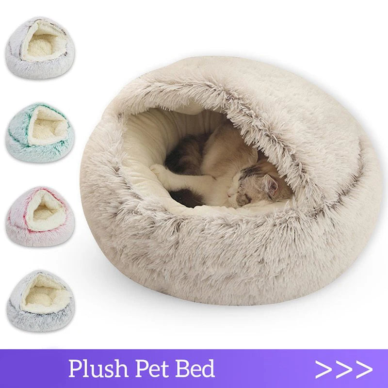 Cama Nido de Felpa para Mascotas | Suave, Cálida y Acogedora para Gatos y Perros Pequeños