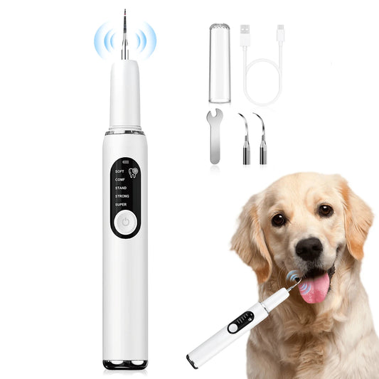 Limpiador Dental Ultrasónico para Perros | Elimina Sarro y Placa con Luz LED