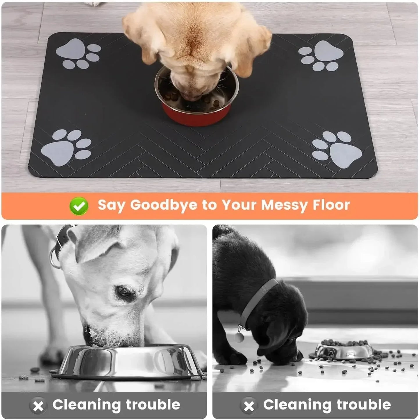 Alfombrilla de Alimentación para Mascotas | Antideslizante & Absorbente