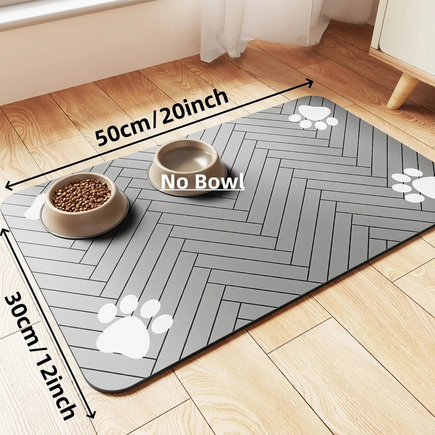 Alfombrilla de Alimentación para Mascotas | Antideslizante & Absorbente
